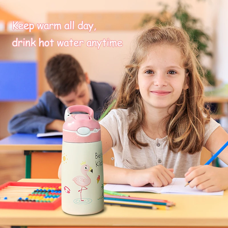 400ml Edelstahl Thermos Becher Tasse für Kinder Tragbare Halten Warme Kalten Wasser Flasche für Winter Kinder Junge Mädchen weihnachten Geschenk