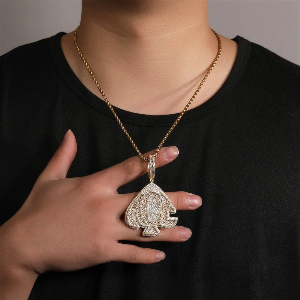 

Новый медный кулон в форме сердца с инкрустацией цирконом (модный унисекс-аксессуар для любителей хип-хопа)