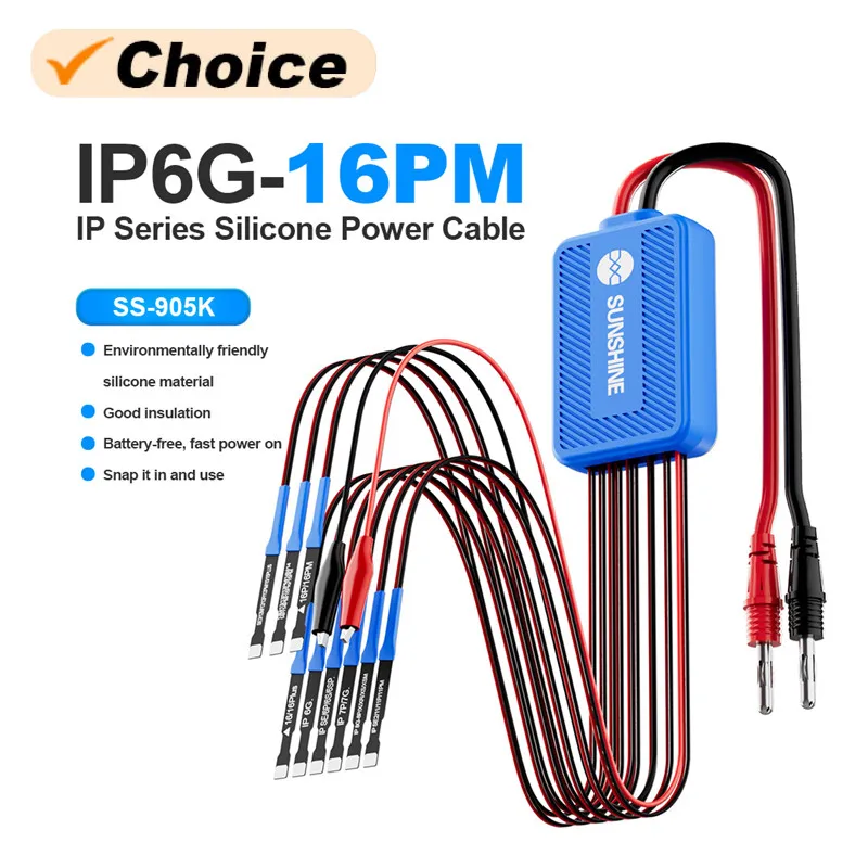 

SUNSHINE SS-905K IP 6G-16ProMax Silicone Power Cable Good Insulation Battery-free Fast Power On Flexible FPC Soft Flex