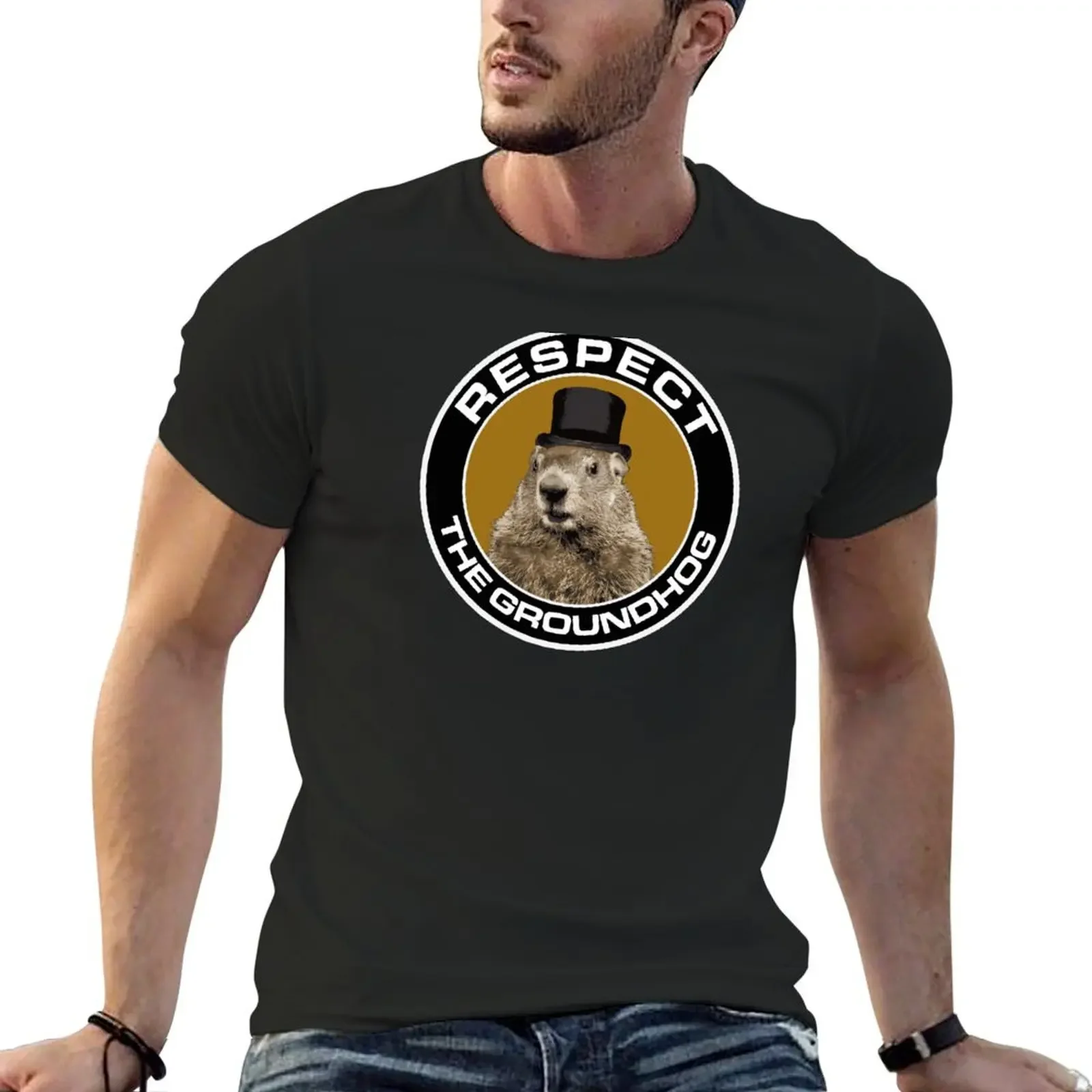 Punxsutawney Phil Groundhog Day... Respect the Groundhog Round T-Shirt for a boy quick-drying t shirts for men pack