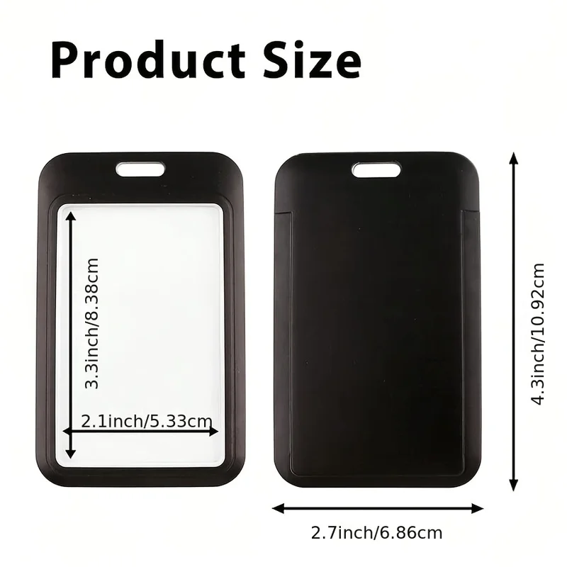Vertical, rigid black ID card holder，Suitable for office use、School scene，Can store ID cards、Credit card、Access Card、Driver's li