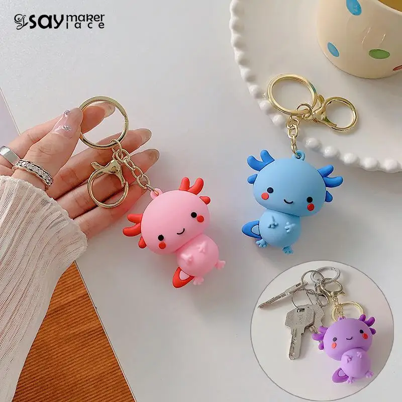 1PCS Happy Dinosaur Keychain Cute Cartoon Dinosaur Doll PVC Keyring Kawaii Pendent Car Key Chain Accessories Gifts