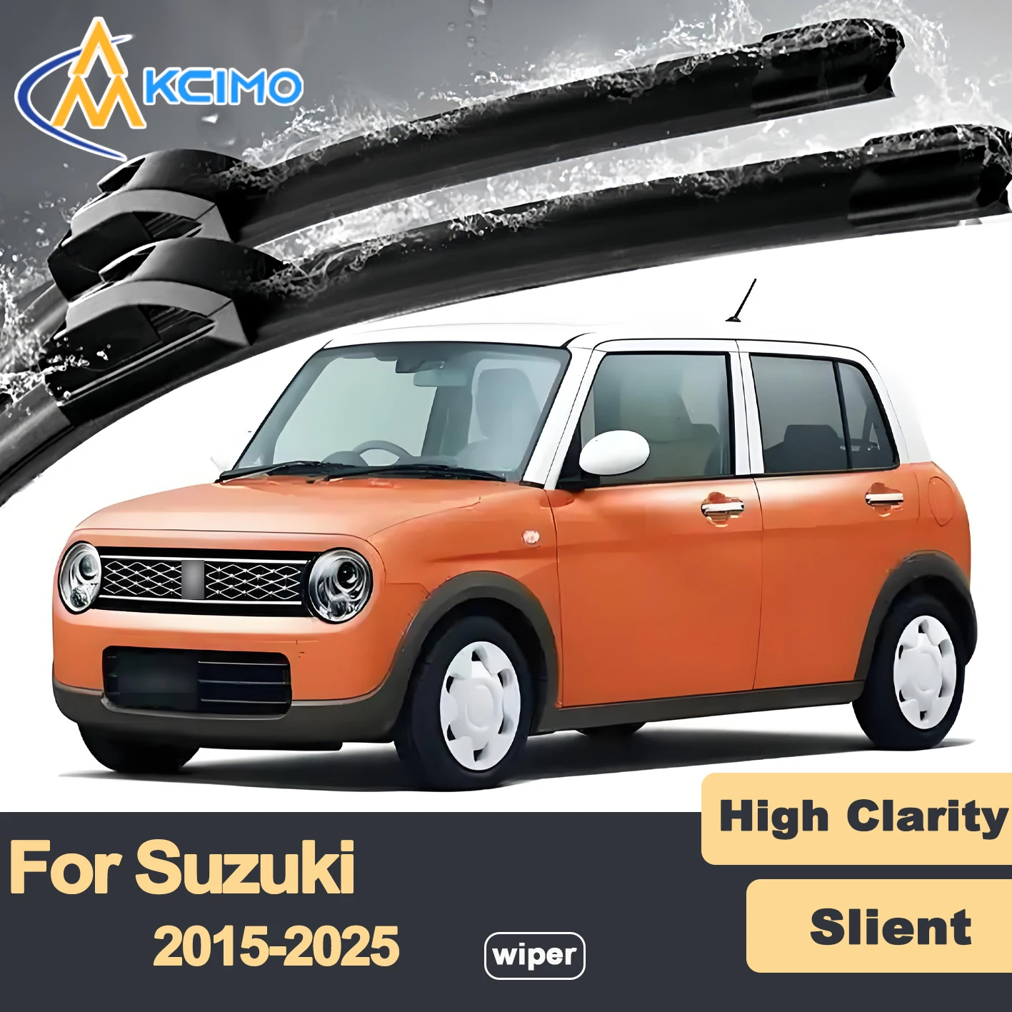 

Premium Rubber Durable Silent Windshield Wiper Blades 2pcs for Suzuki Alto Lapin HE33S 2015-2025 Front Wiper Blades Set