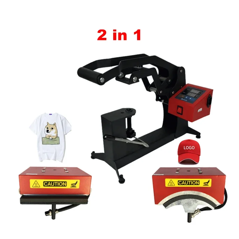 15*15CM 2 in 1 Sublimation Printer Heat Transfer Heat Press Machine For DIY Cap T Shirts Phone case CE Approved