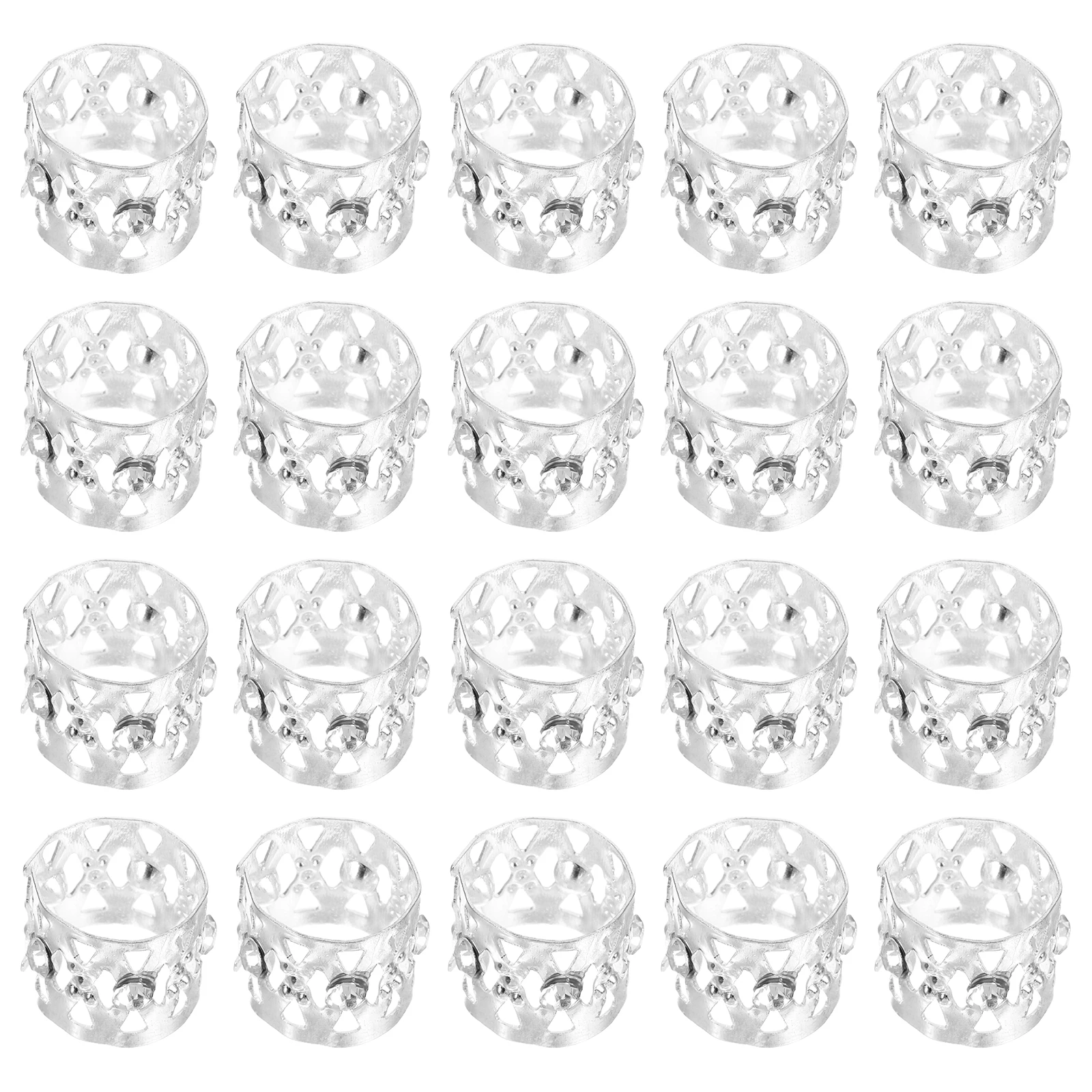 

20pcs Silver Extension Rings Braids Clips Ideal for Dreadlocks Hair Beads Braid Hair Beads For Girls Braids Accessories
