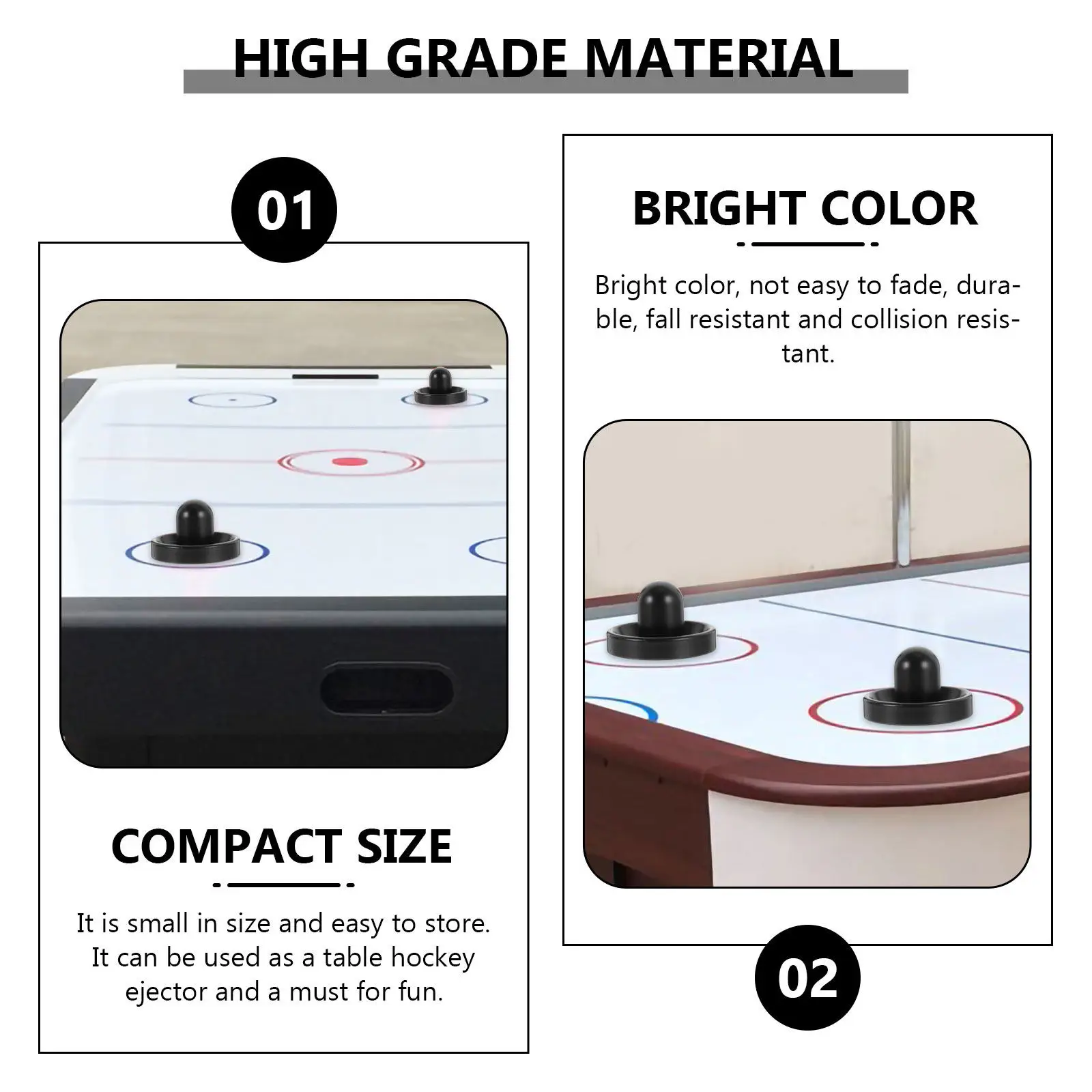 Air Hockey Paddles and Pucks 2 Sets Table Game Mallets with Felt Pads Indoor Replacement Accessories