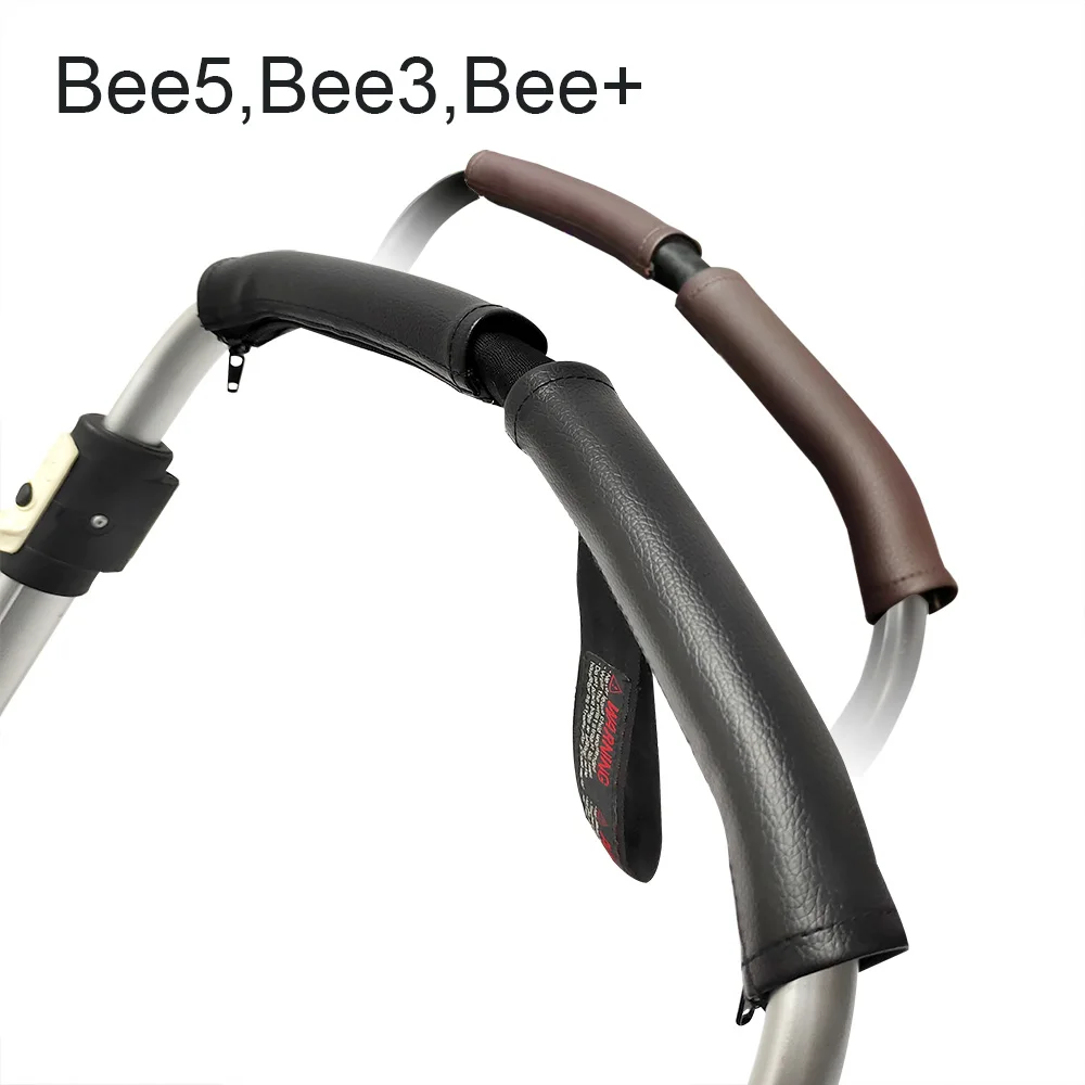 Kinderwagen Zubehör Griff Abdeckung für Bugaboo Bee3 Bee5 Bee + Armlehne Pu Leder Schutzhülle Abdeckung mit Zipper – Detail 1