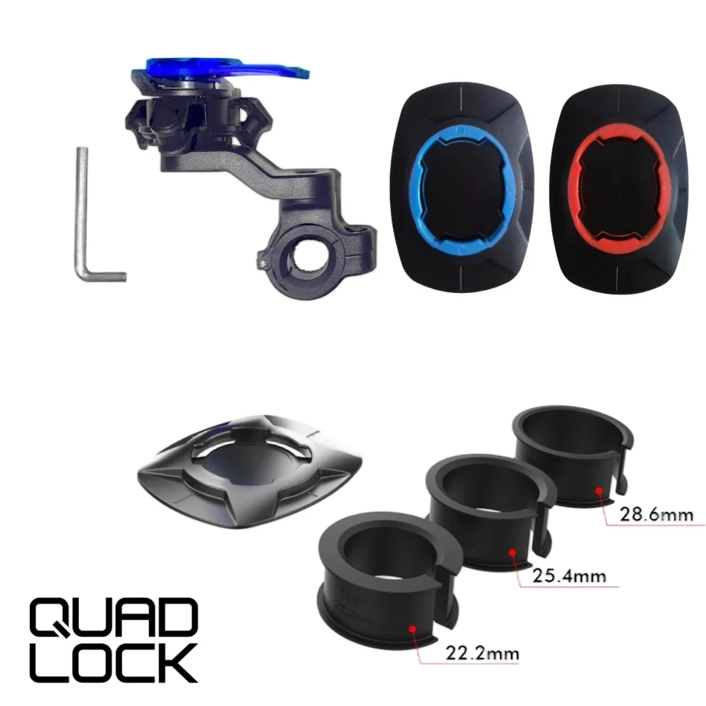 쿼드락 오토바이 핸들바 폰 홀더 360 ° 회전식 자전거 브래킷 보안 내비게이션 지원