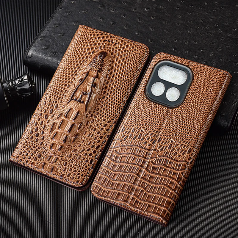 

Флип-чехол из натуральной кожи с изображением головы крокодила для Realme 10 11 12 13 14 15 16 P4 Pro Plus 4G 5G, чехол для телефона, чехол для карт, устойчивый к царапинам