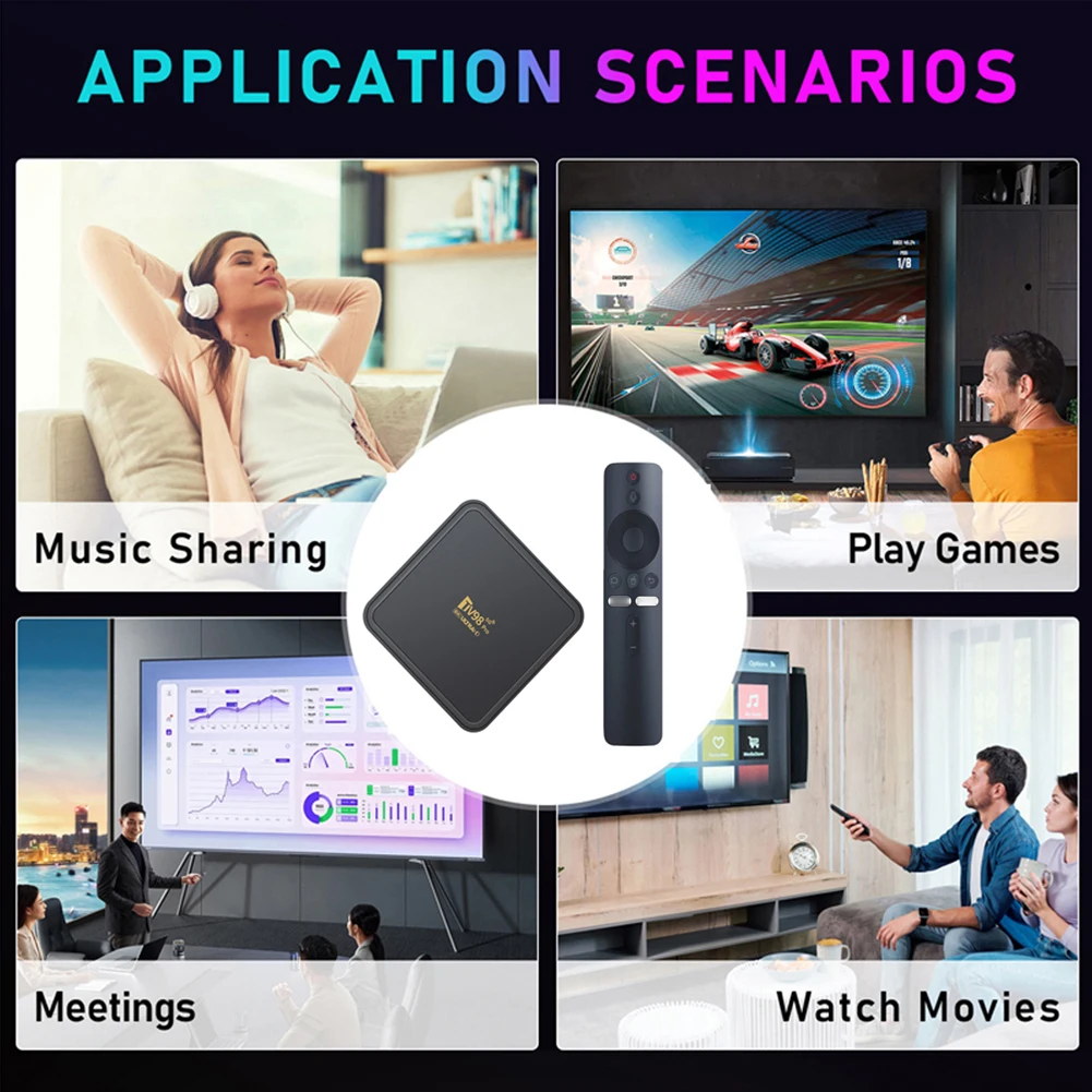 TV98 PRO TV Box Android 14.0 Smart TV Box H313 8K Quad Core 2.4G & 5G Dual WiFi Voice Remote BT 5.2 Медиаплеер Set Top Box