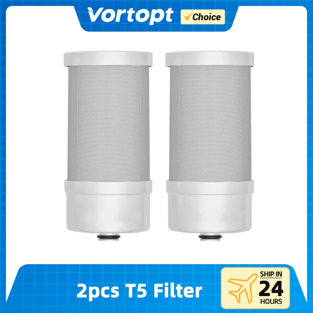 Vortopt Replacement Filter for T5 Faucet Water 3-6 Months Lifetime, Reduces Chlorine, Taste and Odor (2 PACK)