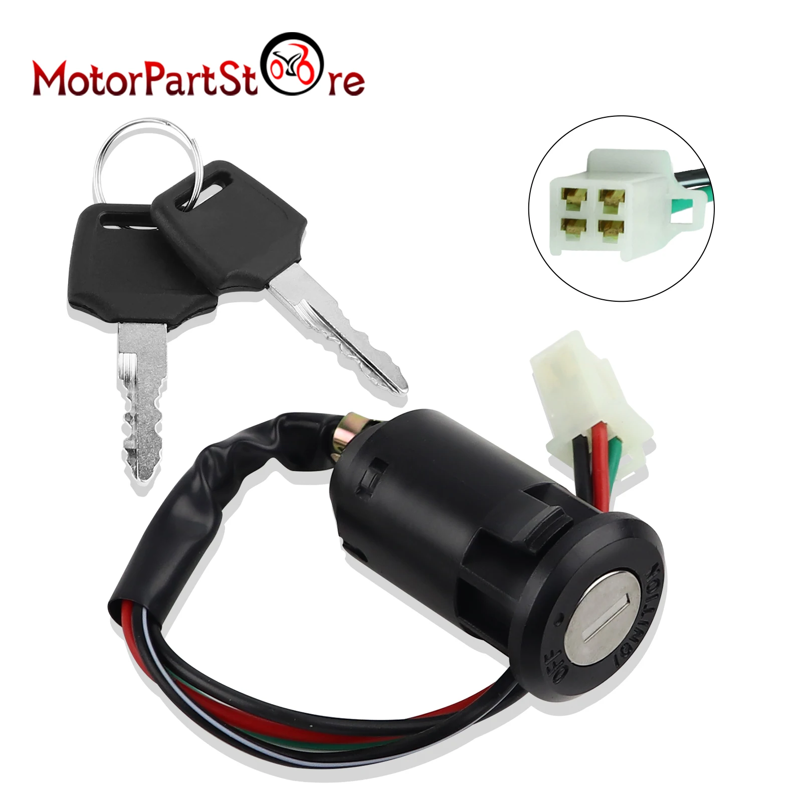 Universal Motorcycle Ignition Switch Keys Lock for Honda Yamaha Kawasaki Suzuki 50cc 70cc 90cc 110cc 150cc Dirt Bike Go Kart ATV