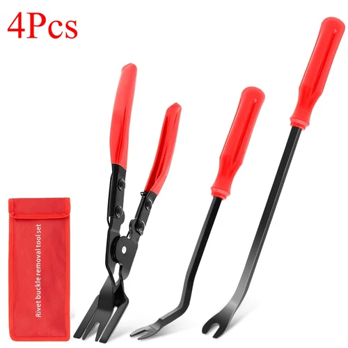 Imagen 2 del producto Juego de alicates con Clip para coche, herramienta de extracción de sujetadores, Kit de herramientas de extracción de embellecedor automático, juego de herramientas de palanca, Kit de reparación de tablero de Panel de puerta de coche, 4 Uds.