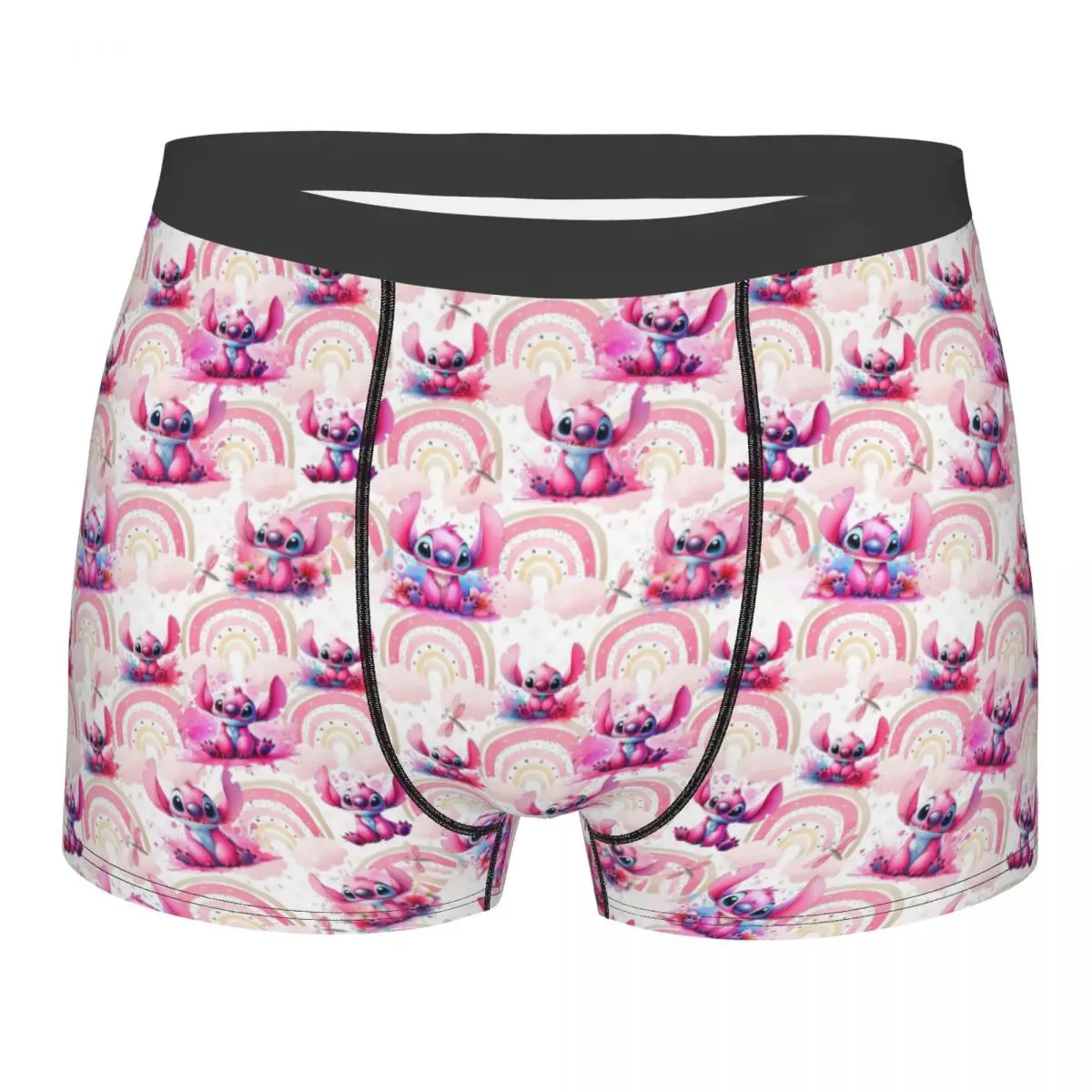 Custom Stitch Desenhos animados Boxers, Shorts de Roupa Interior Masculina, Cuecas Cool, Cuecas