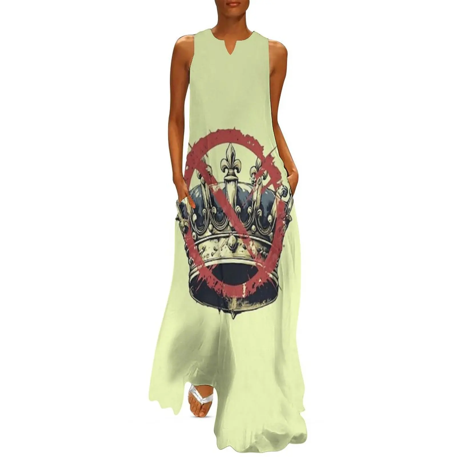 

Regal Crown and Prohibition Symbol Long Dress wedding dresses for parties dresses for women dresses korean style