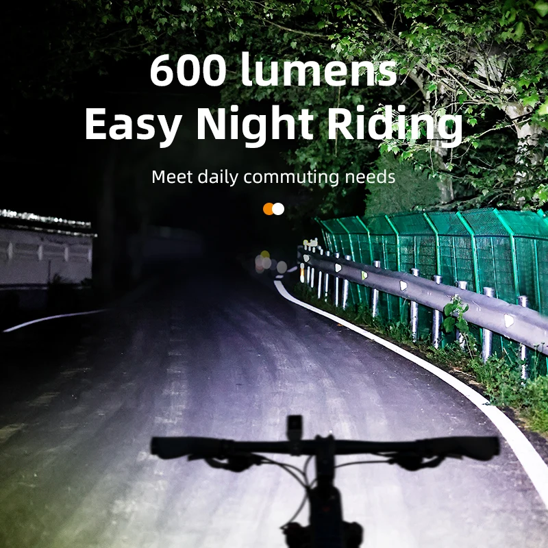 USB Rechargeable Digital Display Bike Light Super Bright 600LM 1500mAh Waterproof MTB Bicycle Front Headlight for Night Riding