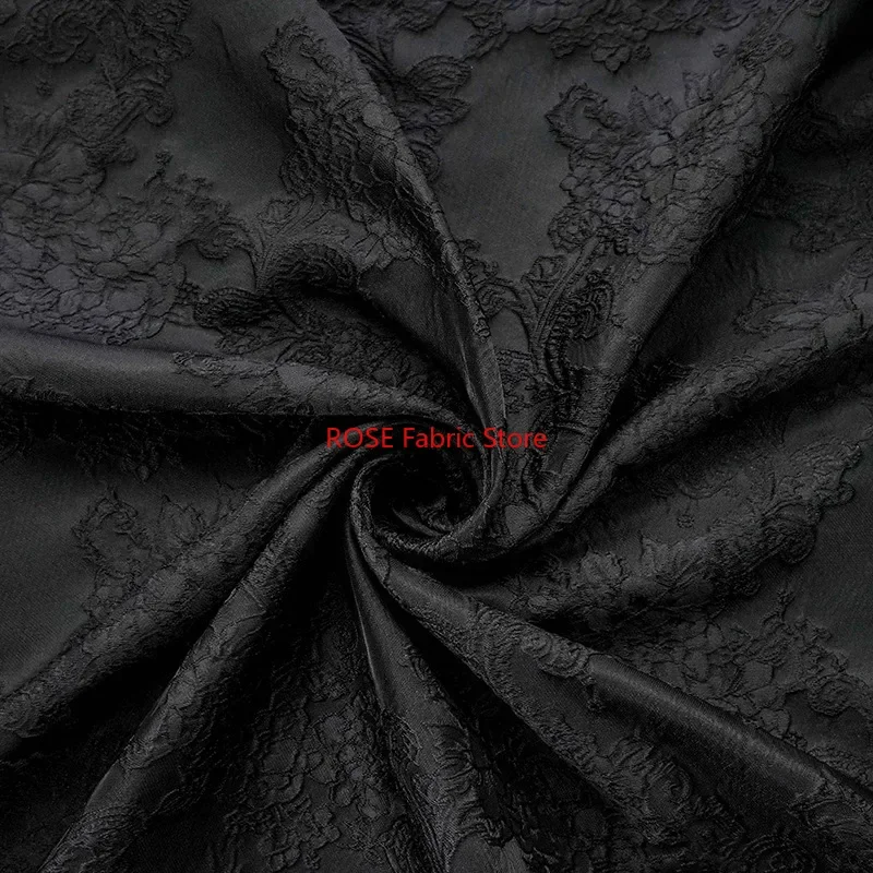 1 meter Retro Court Style Embossed Flower Brocade Jacquard Fabric Formal Dress Fluffy Skirt Decorative Sewing Fabric