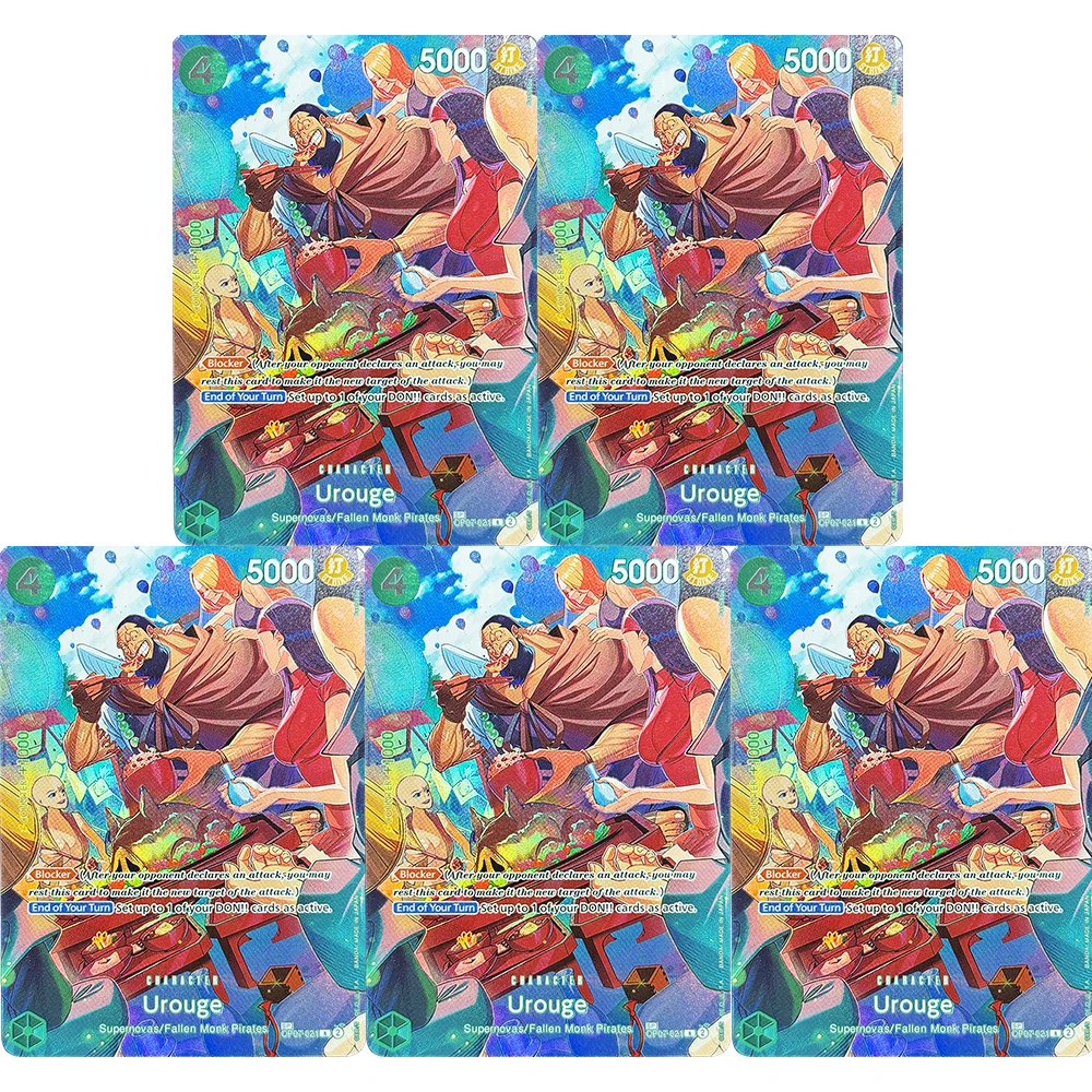 5PCS One piece Haracter Game Foil Texture Card OP07 500 Years in the Future Urouge Jewelry Bonney Boa Hancock Portgas.D.Ace OPCG