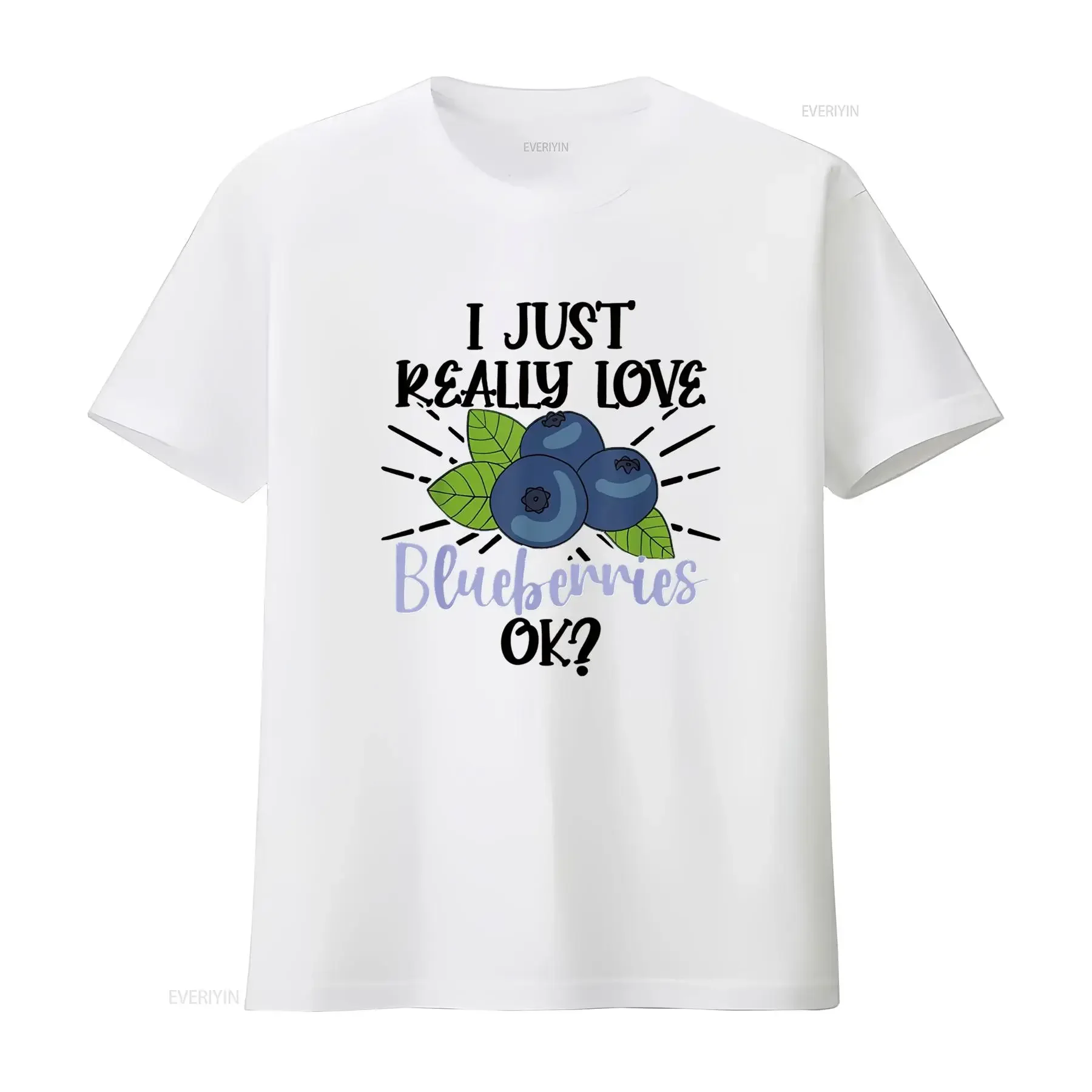 Blueberry Fruit I Just Really Love Blueberries Ok T Shirt vintage Washed streetwear graphic Breathable designer clothes