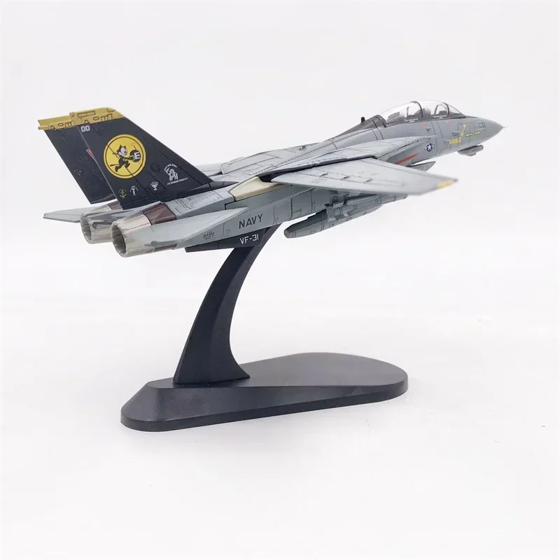 2024 New 1/100 Scale US Military F-14D F14 VF-31 Bomb Cat Military Aircraft Model Variable Wing Mode Inter Collection Toy Gifts