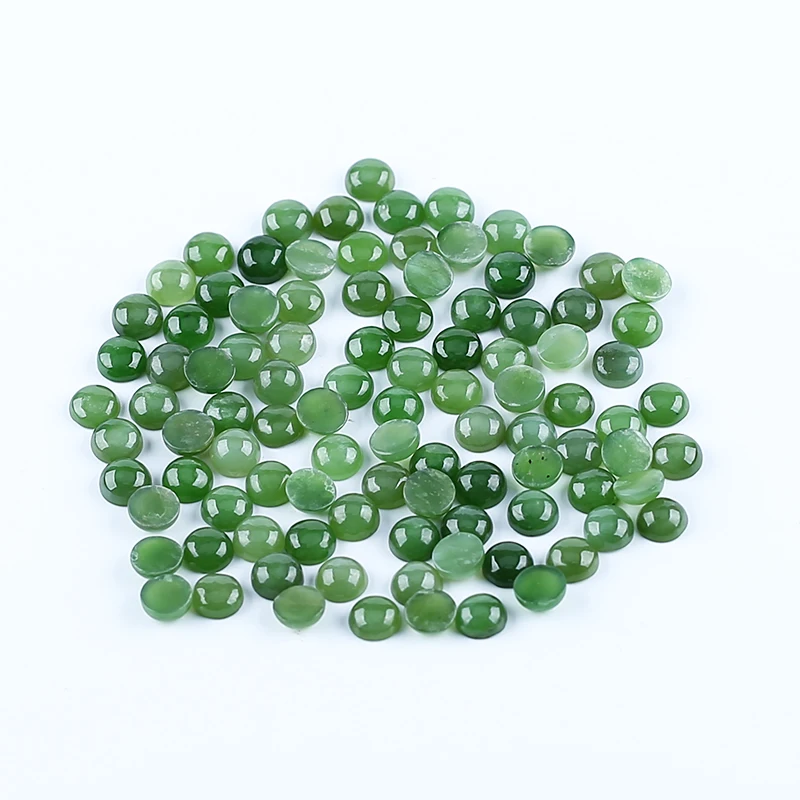 Natural Stones latback Natural Jasperite Round Cabochons High Quality Polished Gemstone Cabochon  8mm100pcs