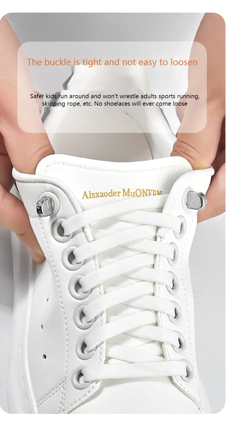Kein Binden von Schnürsenkeln, elastische Schnürsenkel für Sneaker, flache Schnürsenkel ohne Binden für Kinder und Erwachsene, schnelle Schuhbänder aus Gummi für Schuhe. – Detail 9