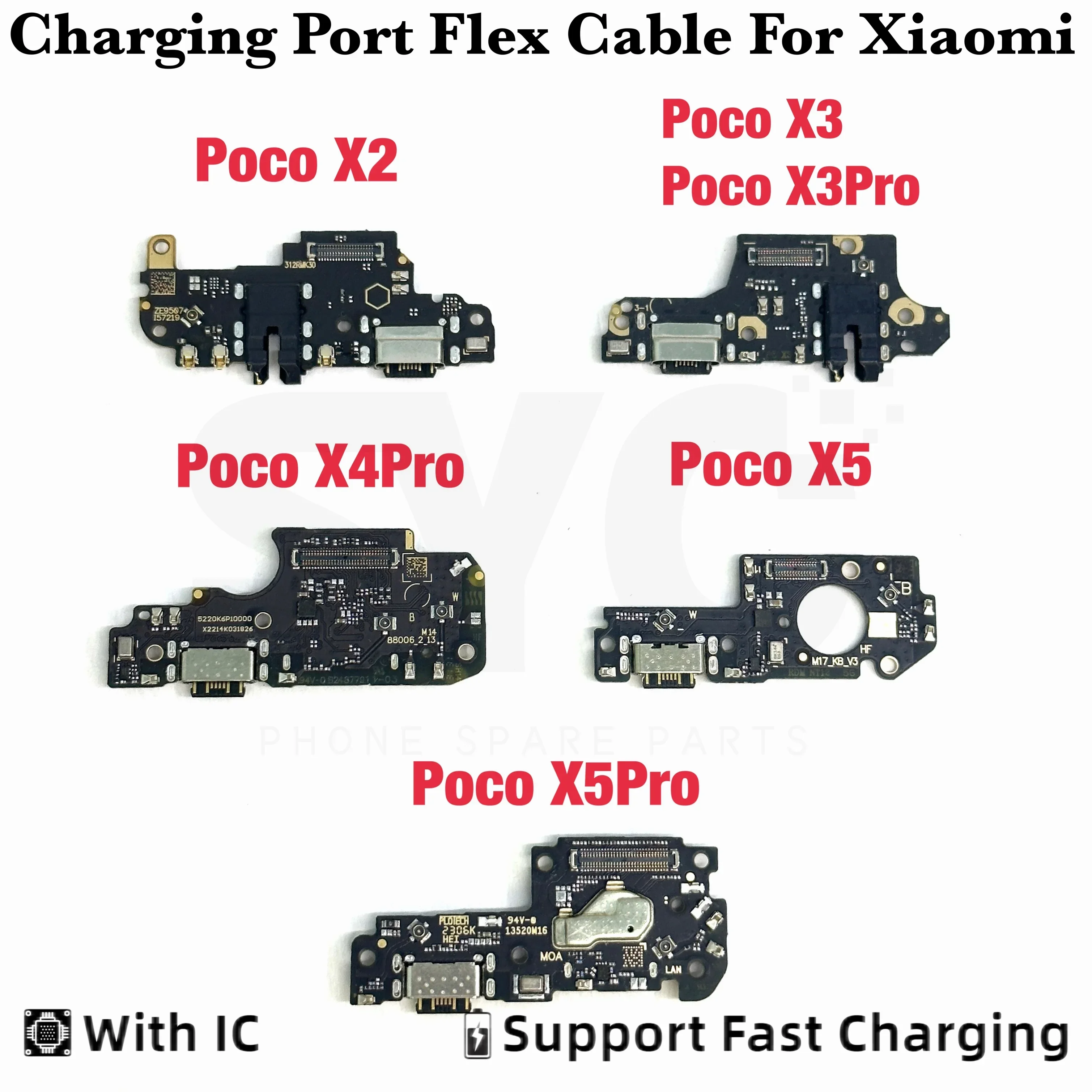 OEM Port Ładowania USB Do Xiaomi Poco X2 X3 X4 X5 Pro Złącze Docka Płytka Mikrofonu Taśma Flex