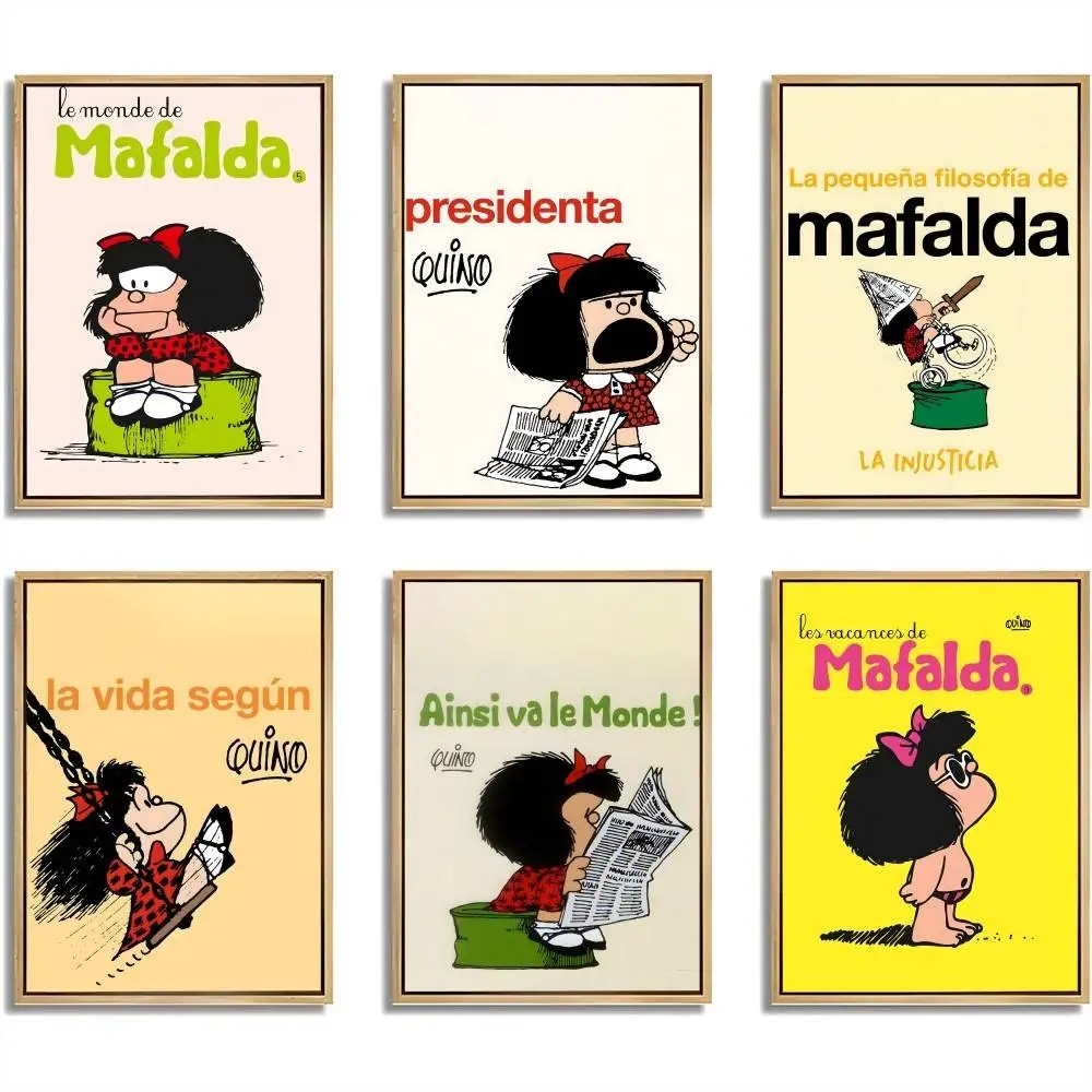 

Cute Popular Cartoon Anime M-Mafalda Poster Painting Stickers Dorm Living Room Wall Decoration Gift Home Art Aesthetic