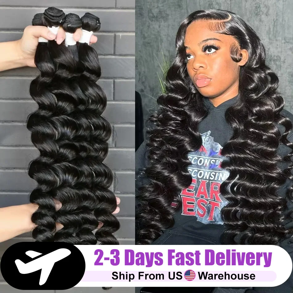 Loose Wave 30 34 Inch Indian Raw Virgin Unprocessed 100% Human Hair Water Curly Extensions 3 4 Bundles Deals Weft Wholesale