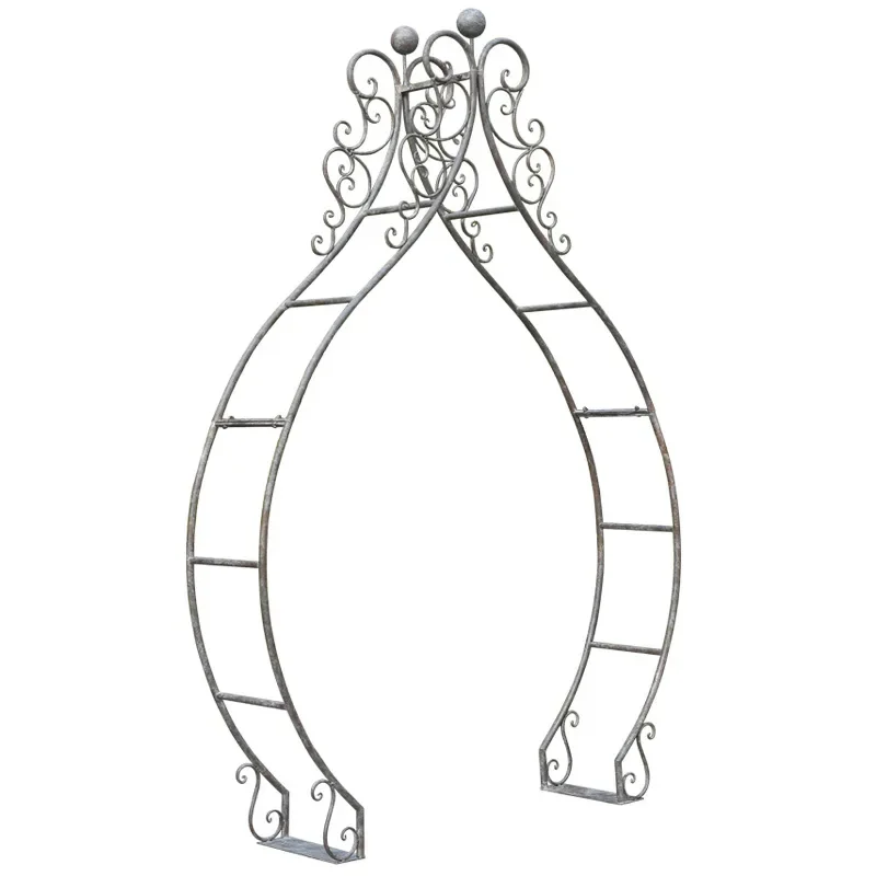

Retro old wrought iron rose arch flower stand outdoor garden courtyard door flower climbing vine stand bracket