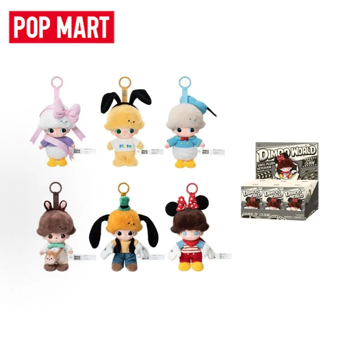 POP MART DIMOO WORLD X Disney Serie Vinyl-Figur Trendige Mystery Box Anime Actionfigur Überraschungsbox Spielzeug Modell Ornament Puppe