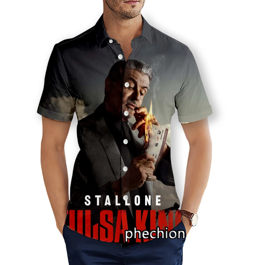 phechion Summer Mens Short Sleeve Beach Shirts Tulsa King 3D Print Casual Shirts Fashion Streetwear Men Tops X148