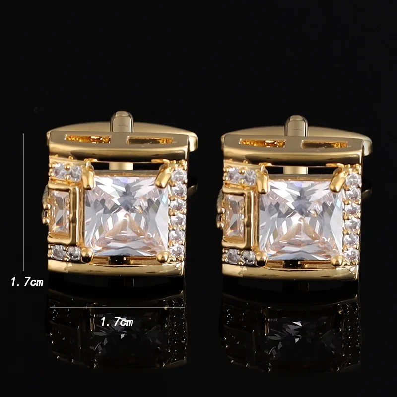 Tough Square Zircon Stone Cufflinks for Man Luxury Shirt Suit Cufflinks Black stone Cufflinks Gift Accesories for Man