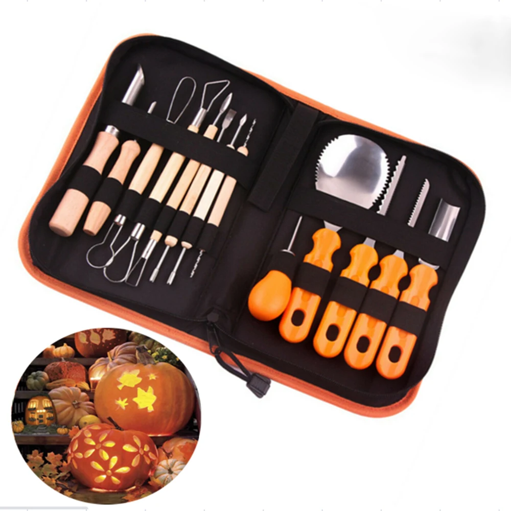 

Halloween Pumpkin Carving Tool Kit Easily Carve Sculpt Halloween Tools Supplies with Storage Bag