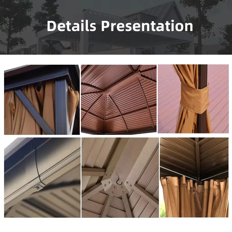 شرفة حديقة متنقلة مع مظلة شمسية قابلة للسحب من الألومنيوم شرفة شرفة شرفة مع هيكل حديقة مظلة مضاد VU #6