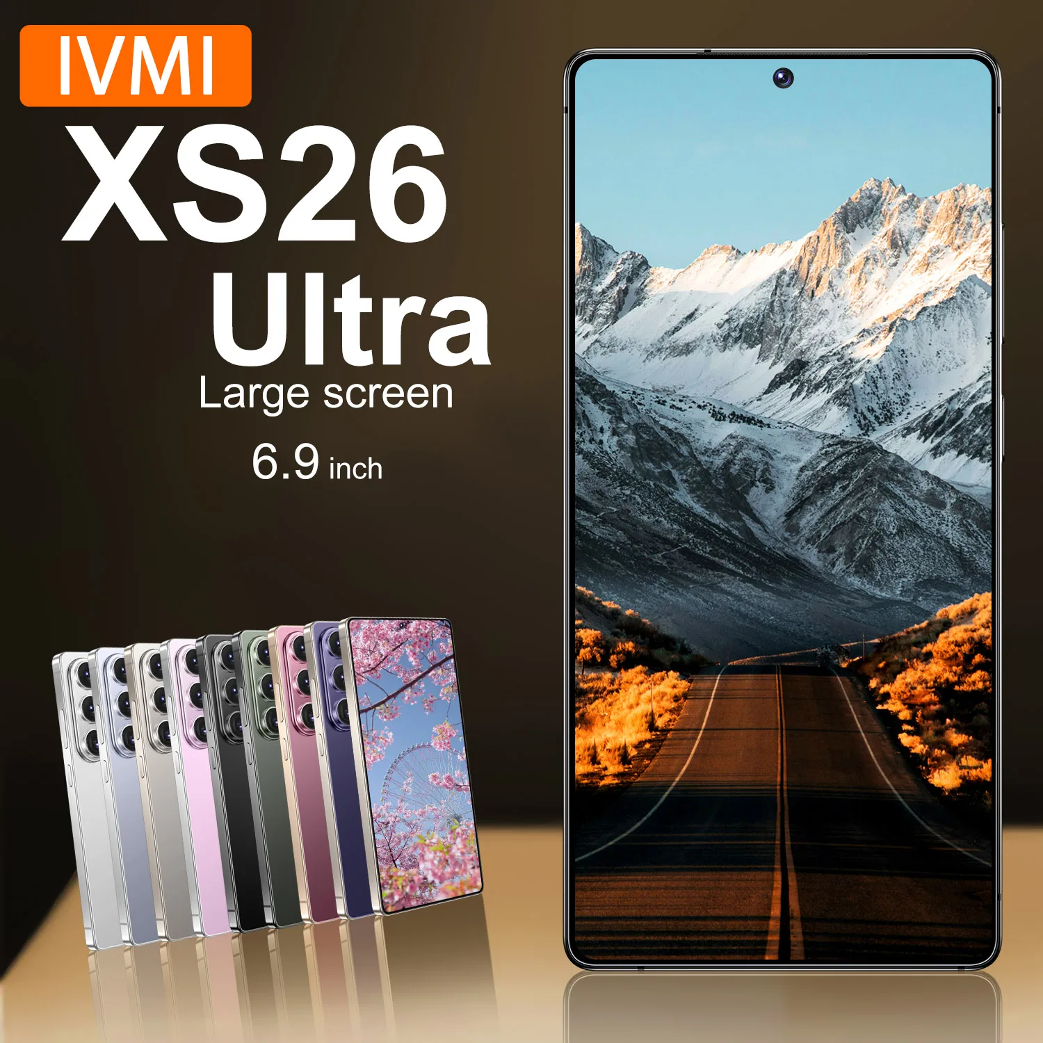 IVMI Global Vision XS26 Ultra Smartphone 6.9Inch Android 10 3GB RAM 16GB ROM Face ID 4G Network Google Play Store Mobile Phones