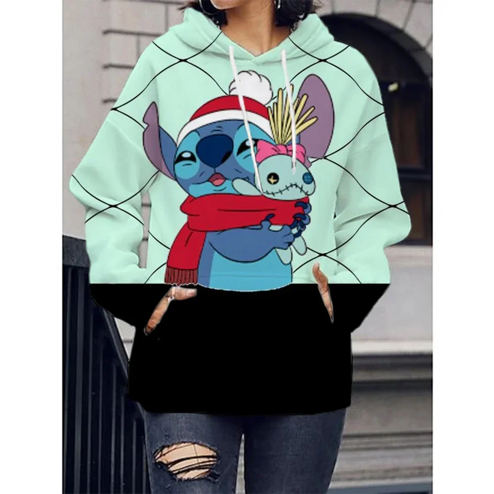 New Autumn Winter Hot-selling Disney Stitch Sweater 3D Printing Adult Women\'s Spring and Autumn New Hoodie Street Casual Jumper