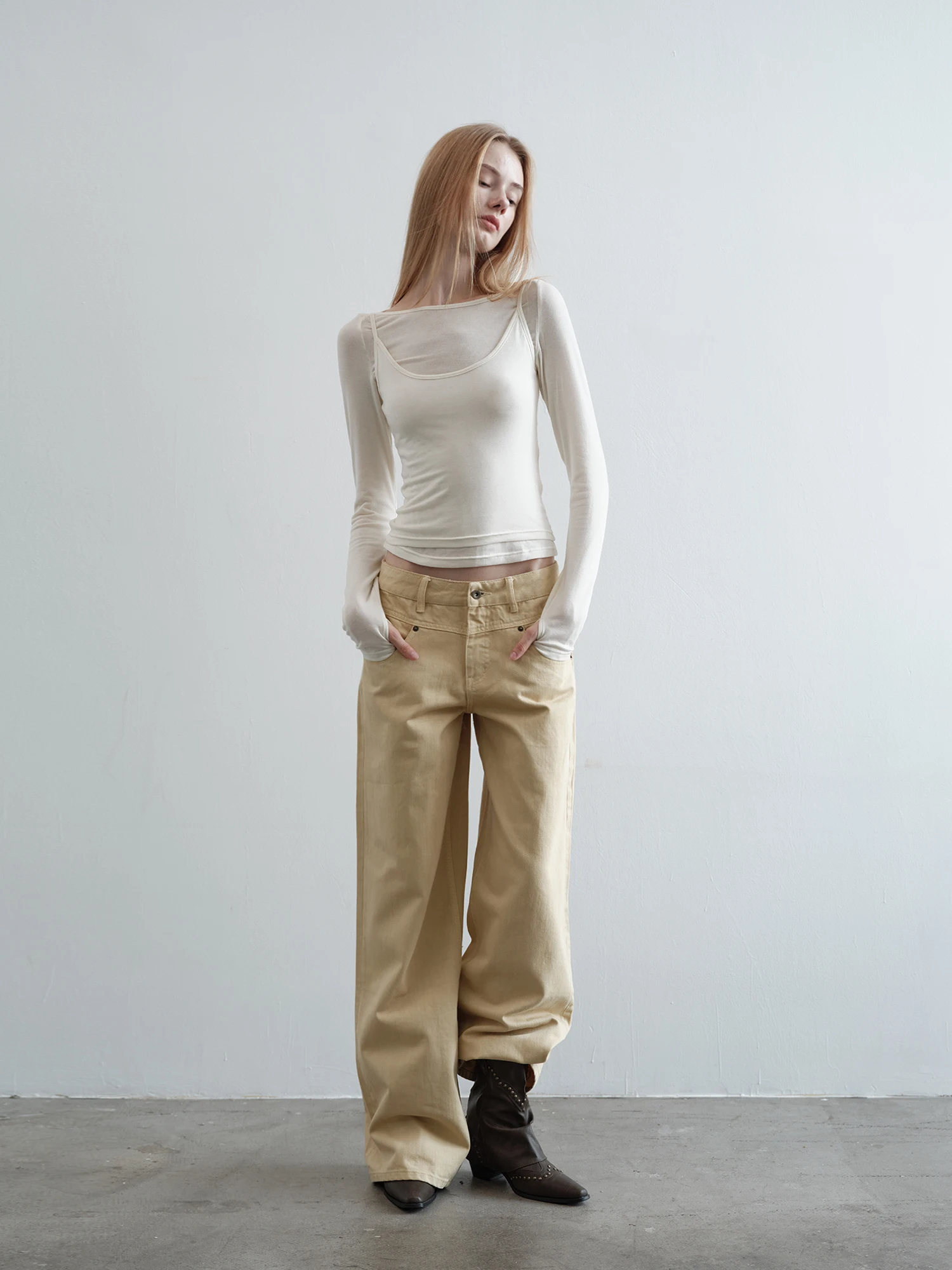 

True Two-Piece Wool Silk Base Layer irt Coffee Color T-irt Women's Faion Ci Walk Long Sve Clean Fit Breathable