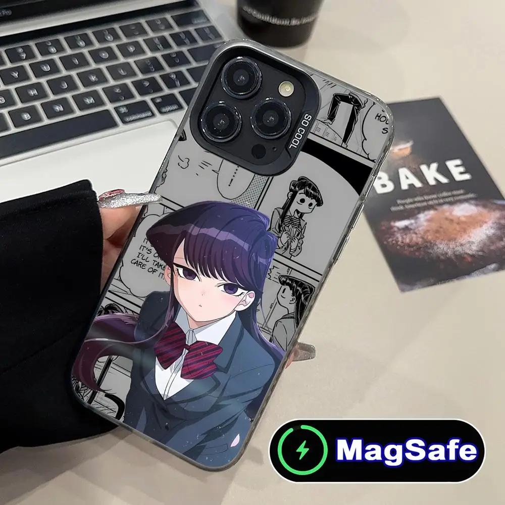 

Чехол для мобильного телефона Komi Shoko для iPhone 16, 15, 14, 13, 12, 11 Pro Max Plus, полупрозрачный цветной защитный чехол MagSafe, красивый