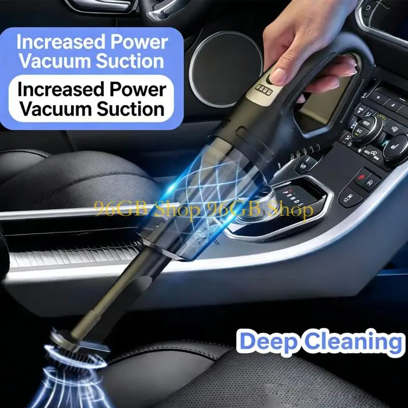96GB Handheld Cordless Vacuum Cleaner 120W for Car Home Office Pet Hair Removal