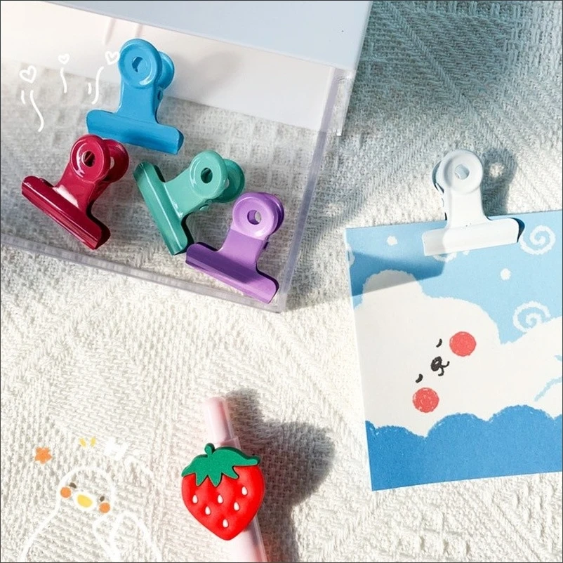 カラーメタルペーパークリップ紙幣収納スナックシールクリップ