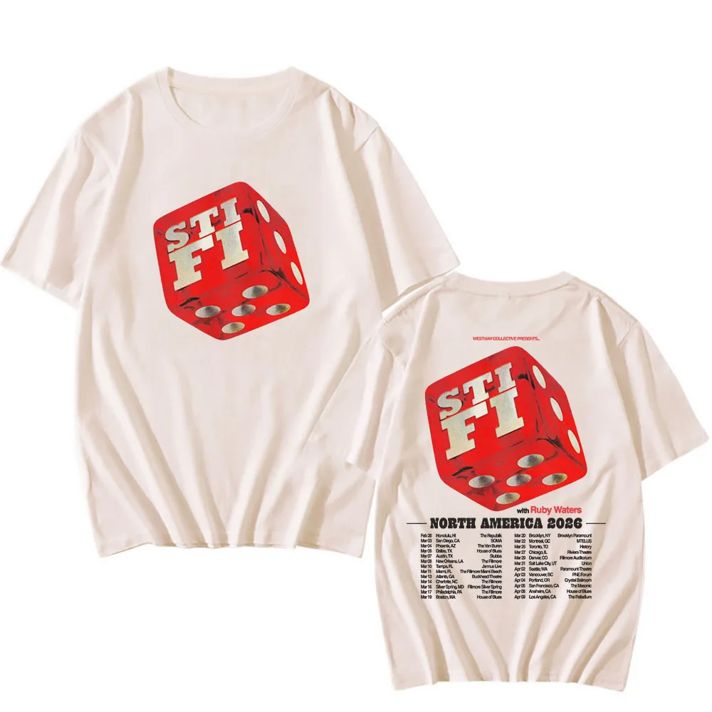 STI FI Sticky Fingers جولة أمريكا الشمالية 2026 تي شيرت للجنسين ملابس الشارع الشهير القطن قصير الأكمام الذكور بلايز الموضة الجرافيك تيز