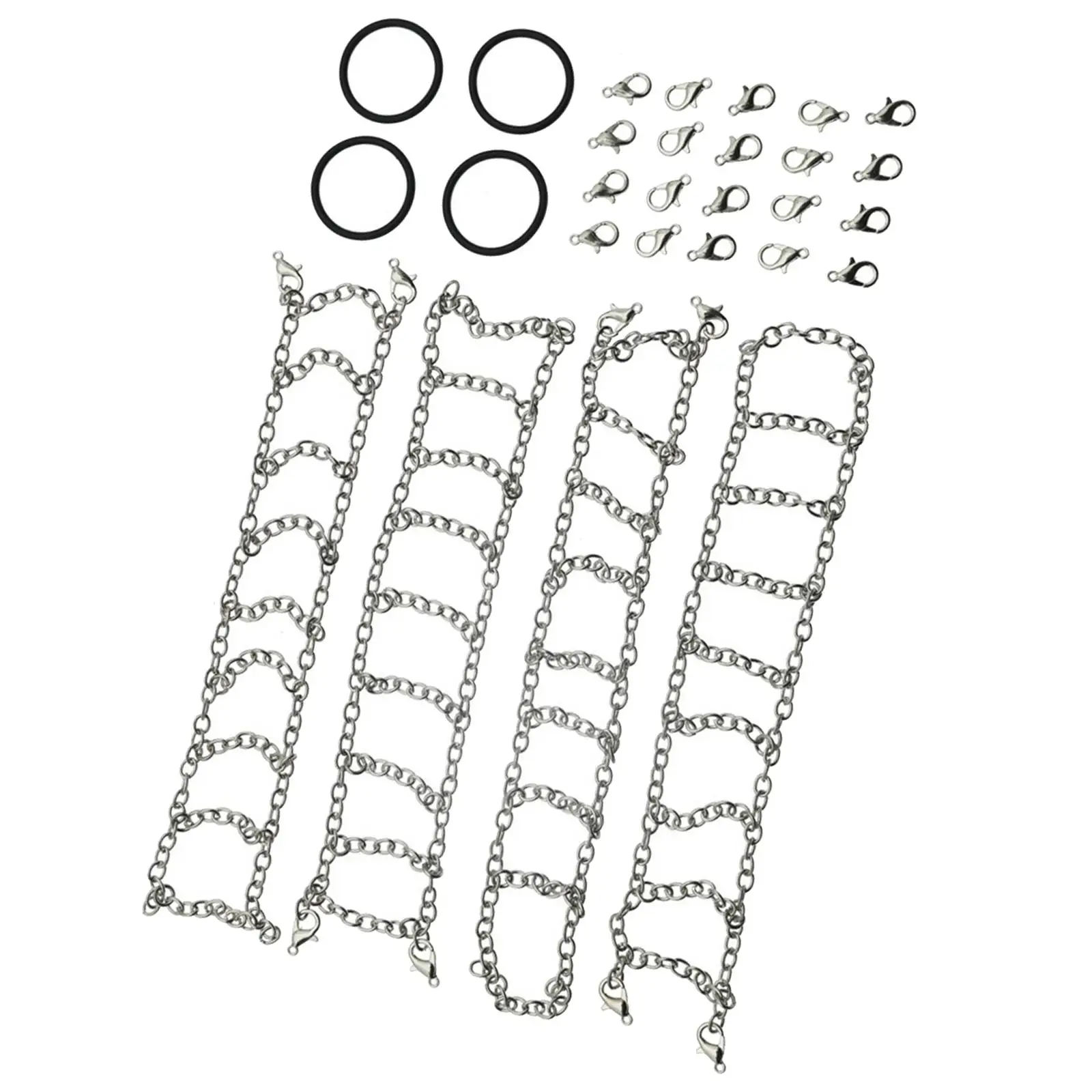 Snow Tire Chains Fits 55-62mm in Outer Diameter Tyre DIY Modification Metal Snow Chains for MN82 LC79 1/12 Pickup Crawler Truck