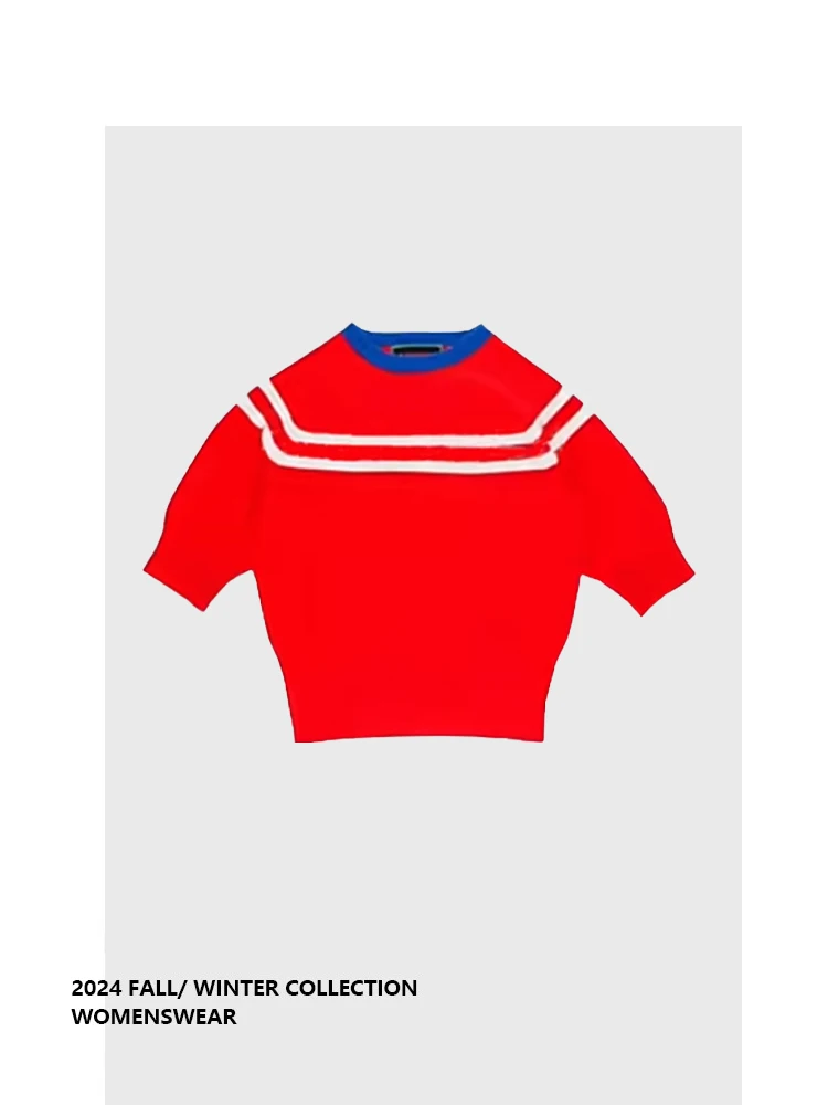 

Женский летний новый вязаный свитер-пуловер Forever 2 Red, свободного кроя, в полоску, облегающий, для повседневной носки