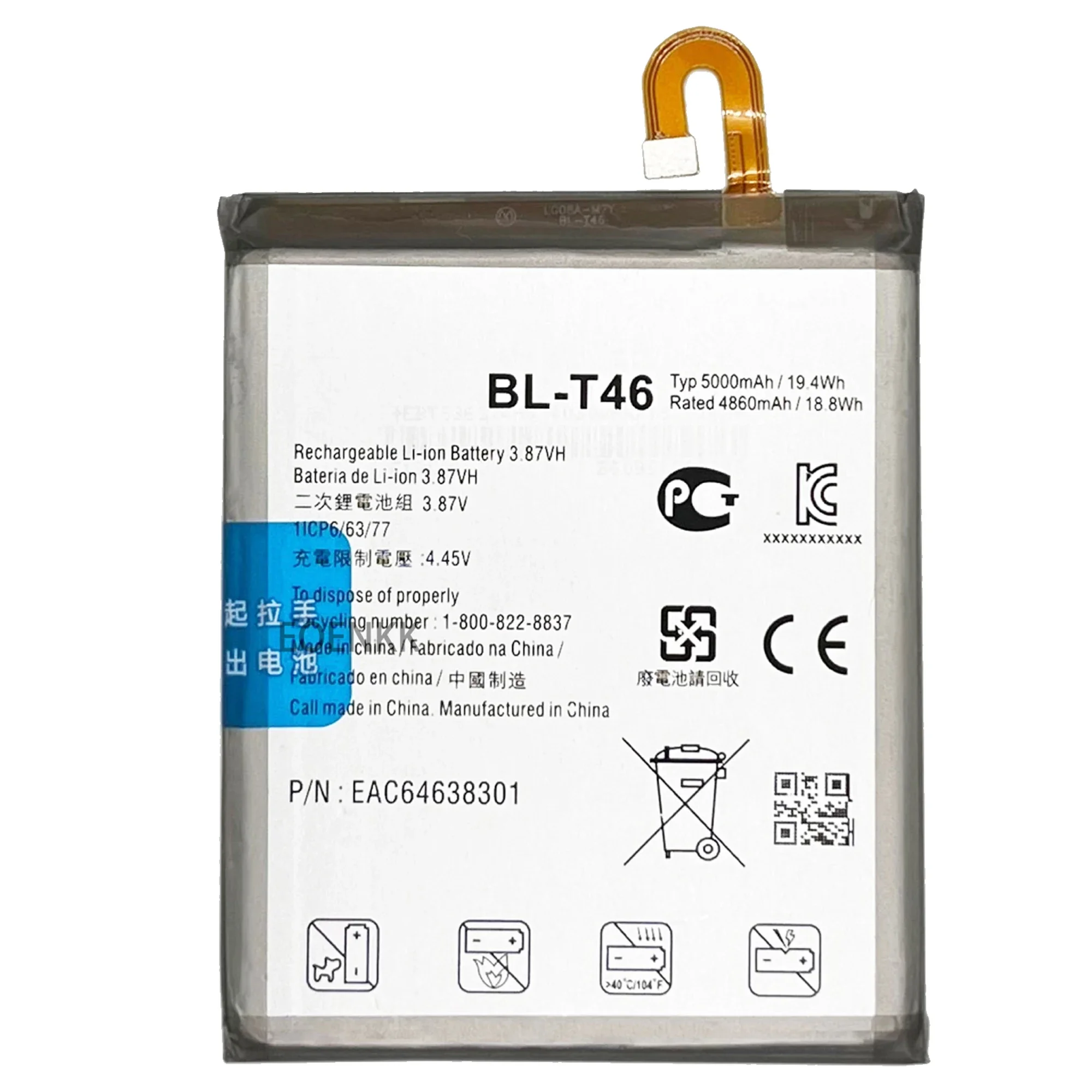 100% Original BL-T46 Battery For LG V60 ThinQ 5G LMV600VM V600VM V600QM5 Phone Bateria