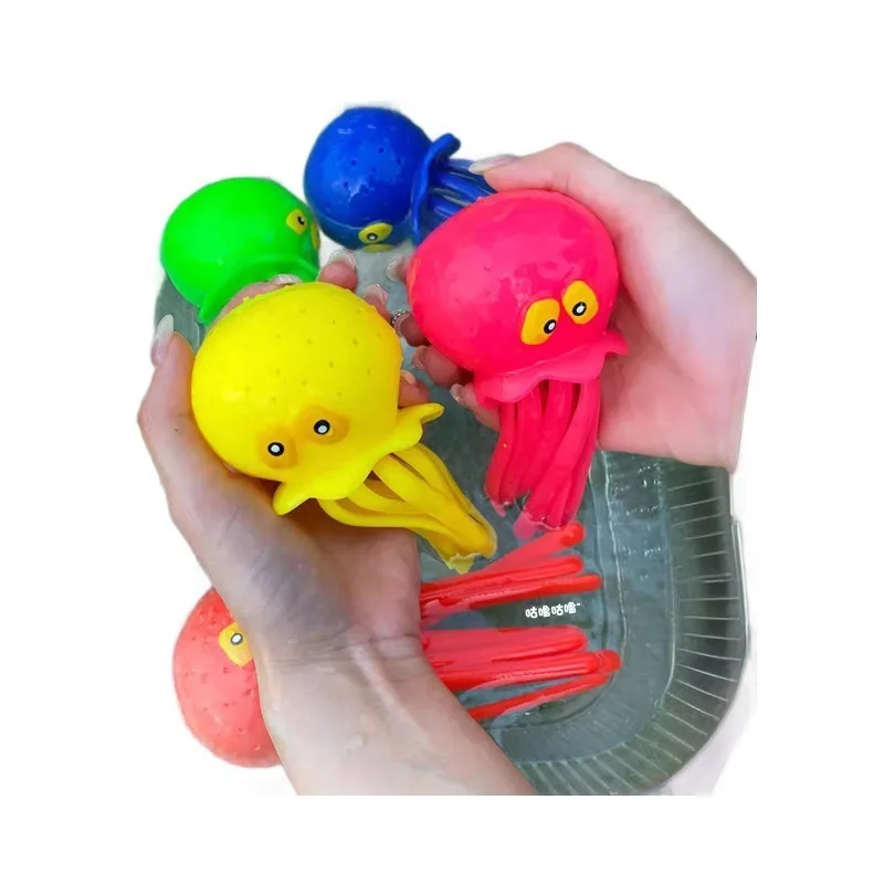 1/3/5Pcs Children's Summer Water Absorbing Sponge Octopus Decompression Kneading, Playing Splashing Circulating Water