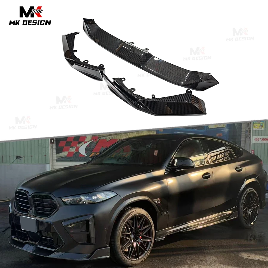 

Carbon Fiber SQ Style Front Bumper Lip Spoiler for BMW X6M F96 LCI 2024+ Front Lip Side Splitters Car Accessories