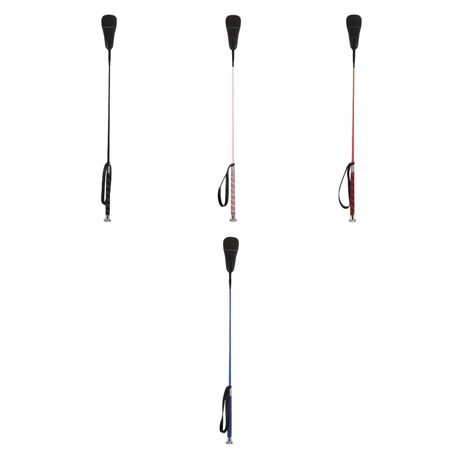 Riding Crop Whip with Wrist Strap PC Fiber Leather Gear for Horse Riding and Jump Practice