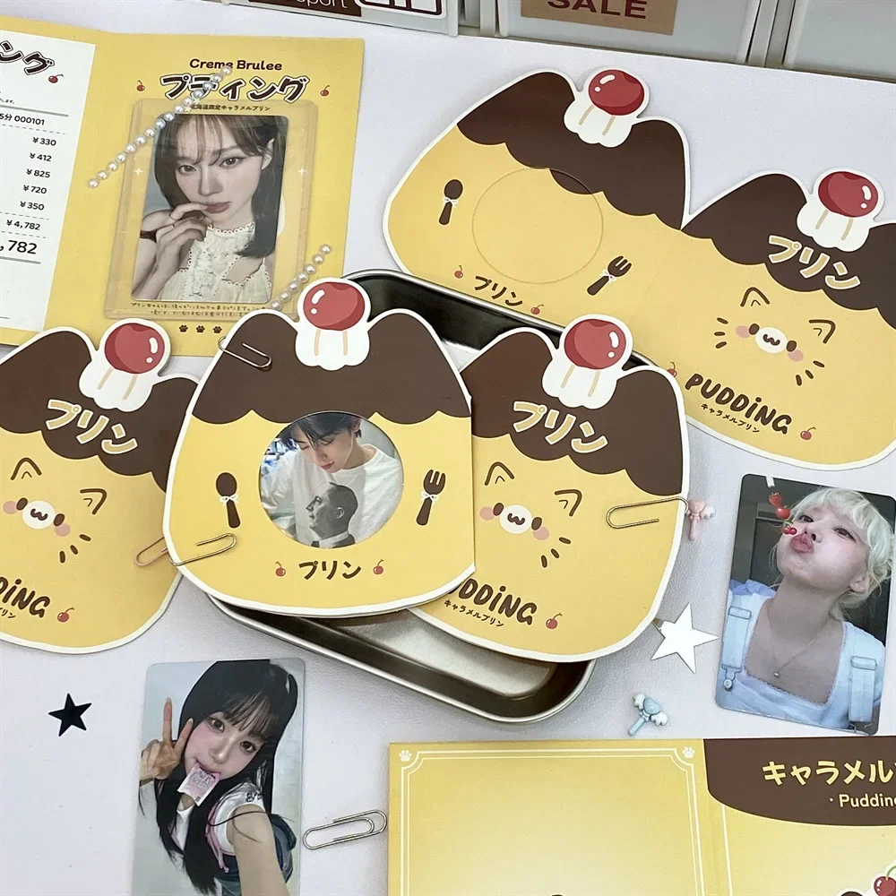 

10 шт., милый крем Bruit Cat, полая складная задняя карта, Kpop Girl Group, 3-дюймовая фотокарта, сделай сам, упаковка, деко-протектор, кавайная упаковка