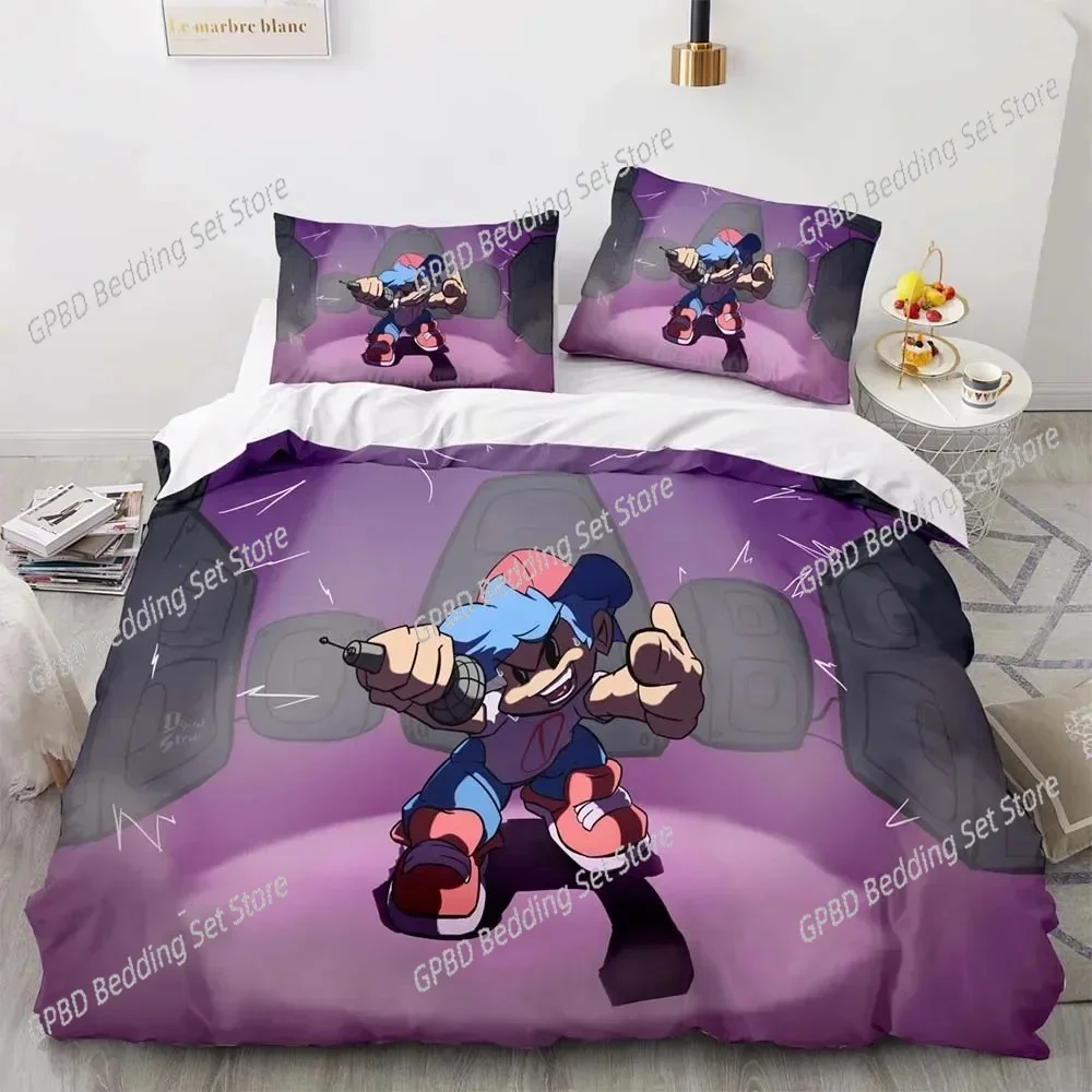 

3D Print Friday Night Funkin Comfortable Duvet Quilt Cover Pillowcase Bedding Set Children Bedroom Decoration Home Textile